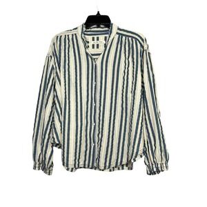 We The Free Striped Button Down Oversized Cotton Women's Shirt XS